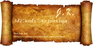 Jáksó Krisztina névjegykártya