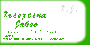 krisztina jakso business card